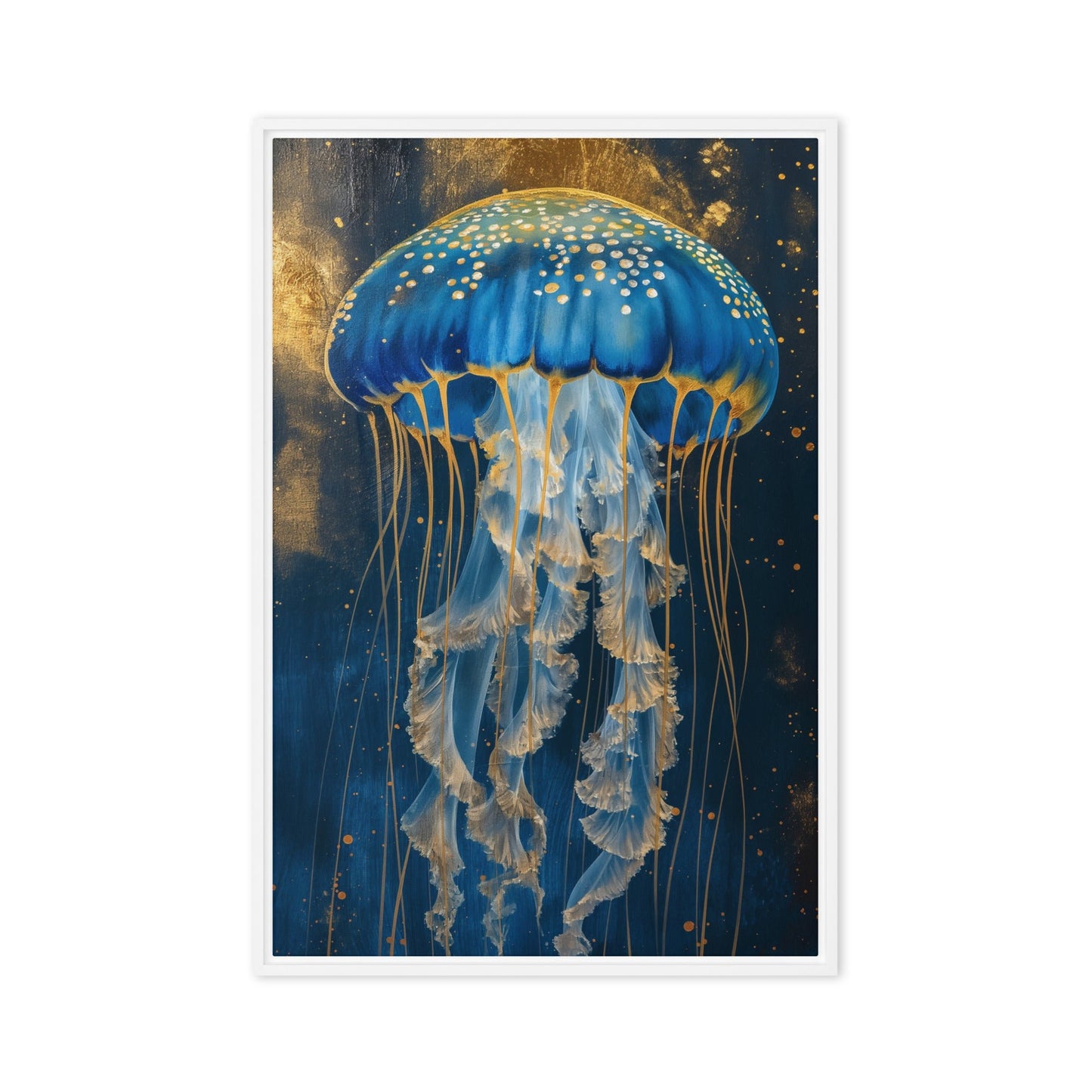 Majestic Jelly Nautical Art Framed Canvas