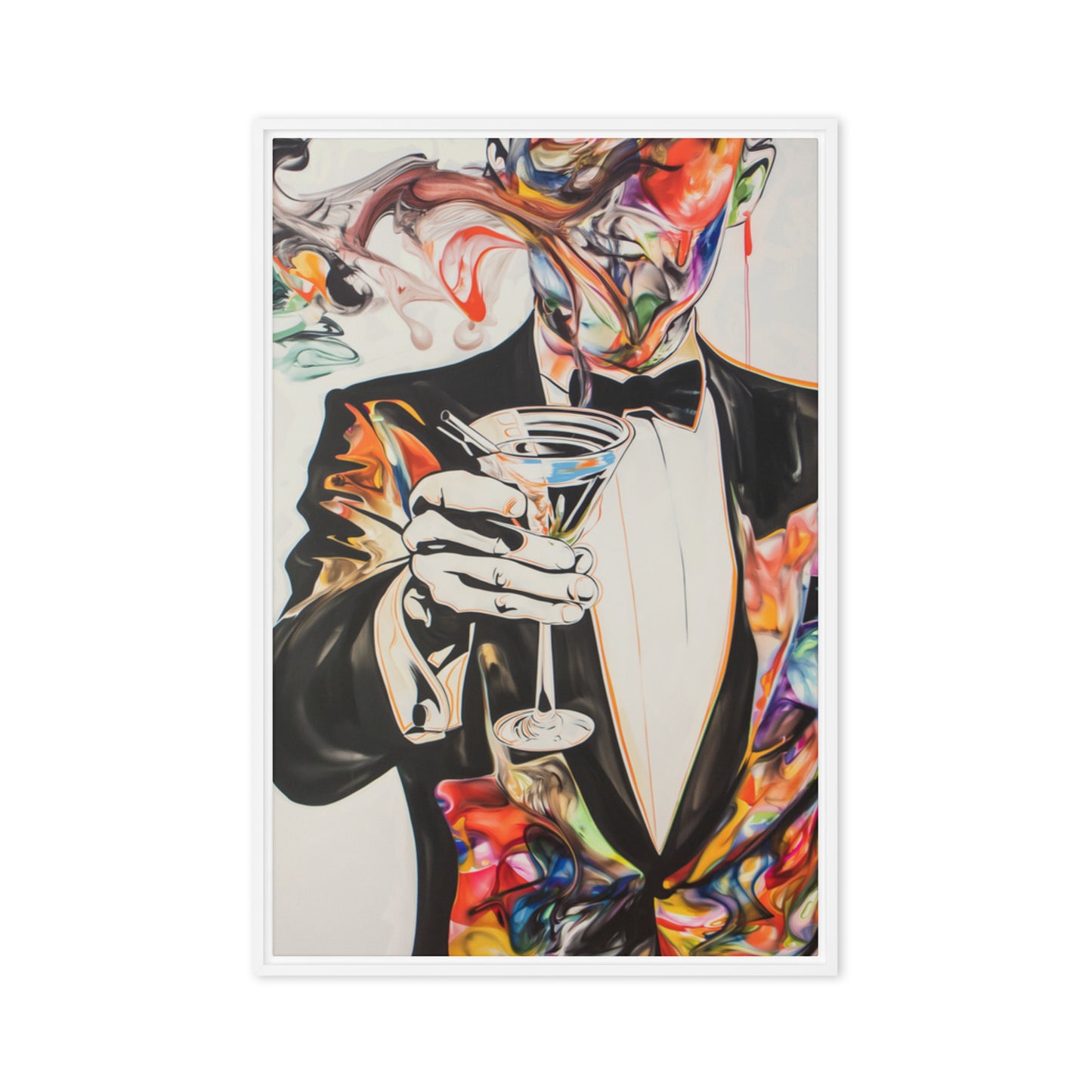 Martini Cocktail Surreal Art Framed Canvas