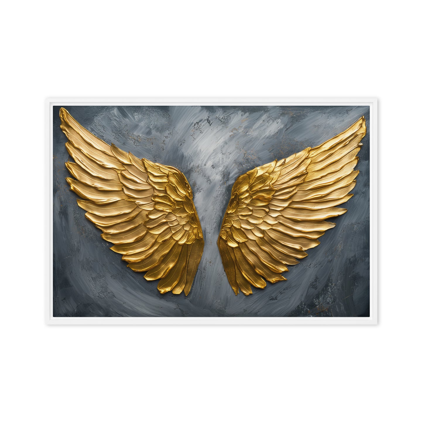Golden Wings Modern Art Framed Canvas