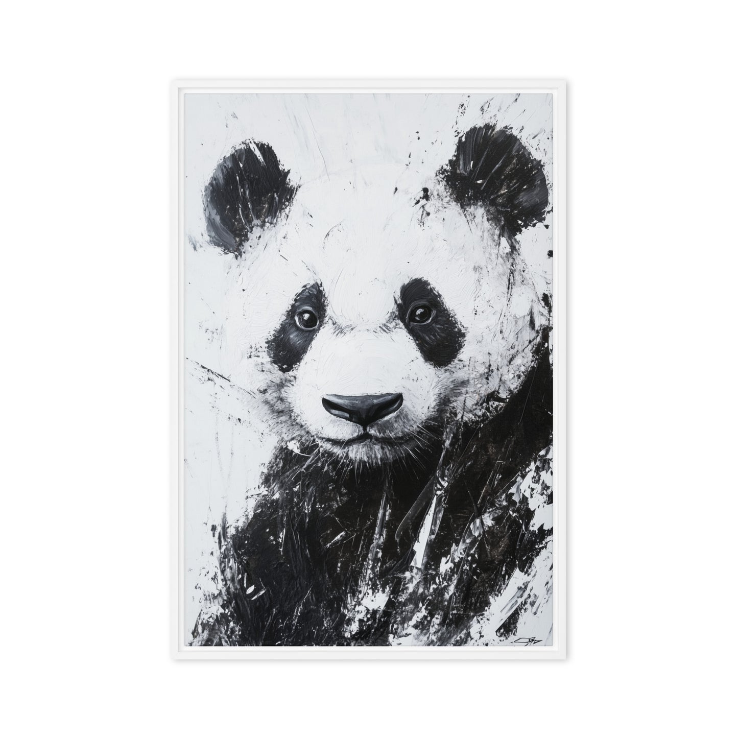 Panda Minimalist Art Framed Canvas
