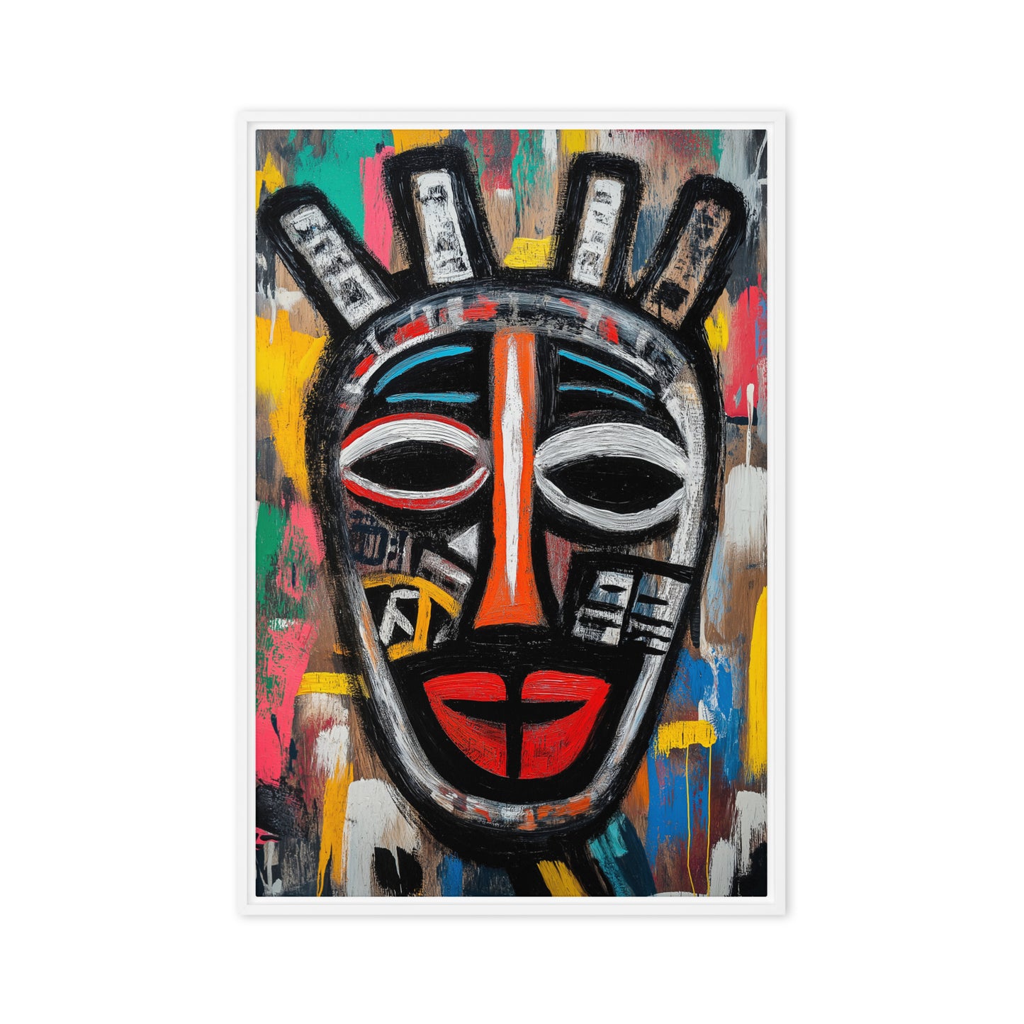 African Mask African Art Framed Canvas