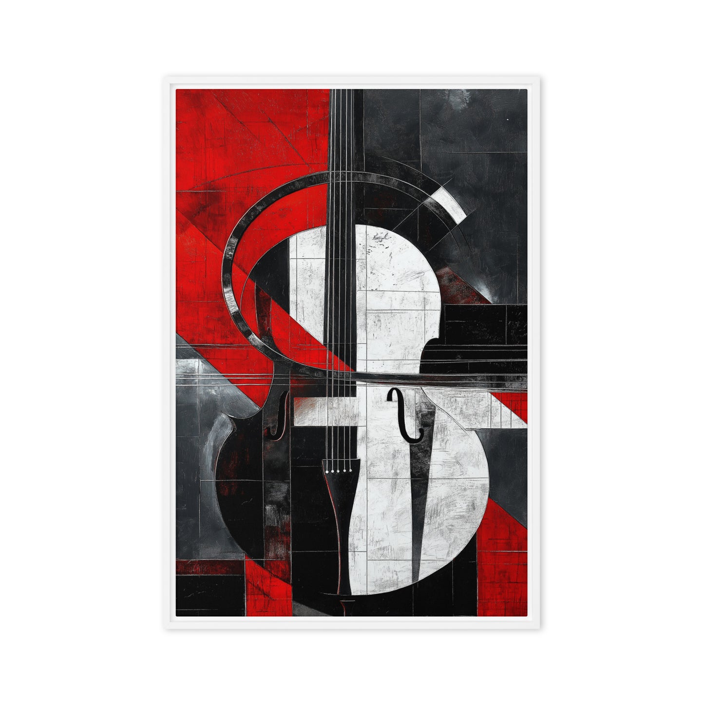 Abstract Violin Music Art Framed Canvas