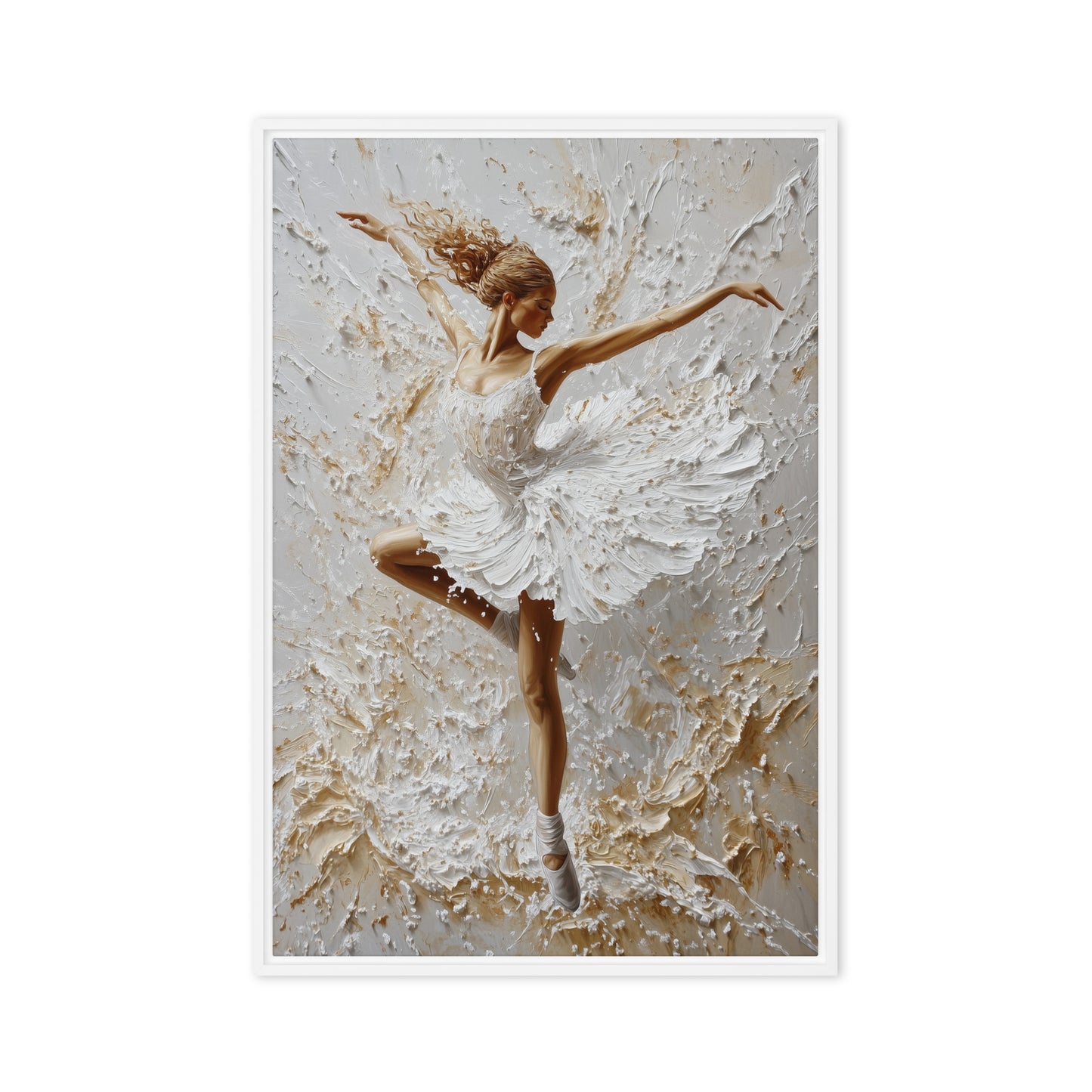 Dancing Ballerina Modern Art Framed Canvas