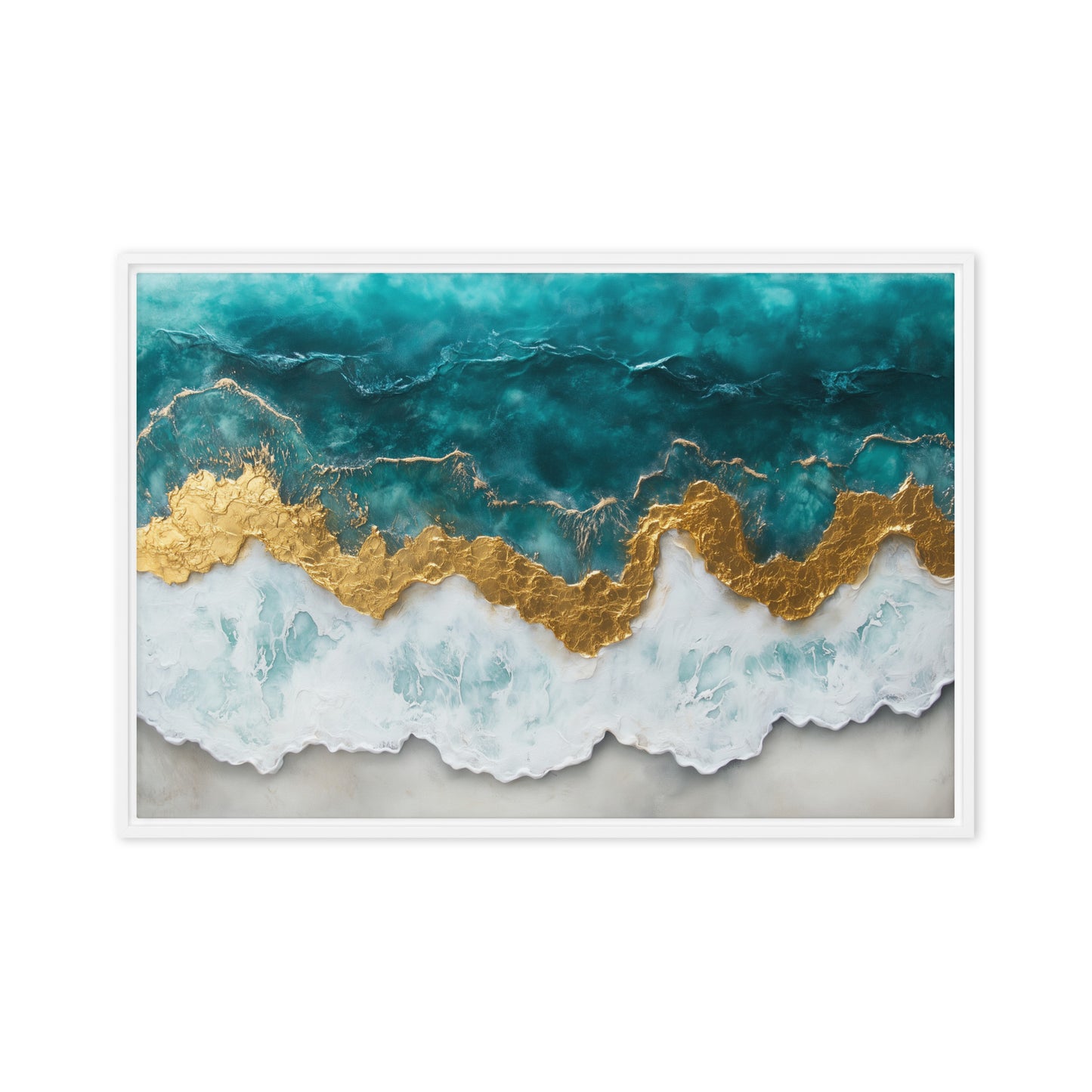 Ocean Arial View Modern Art Framed Canvas