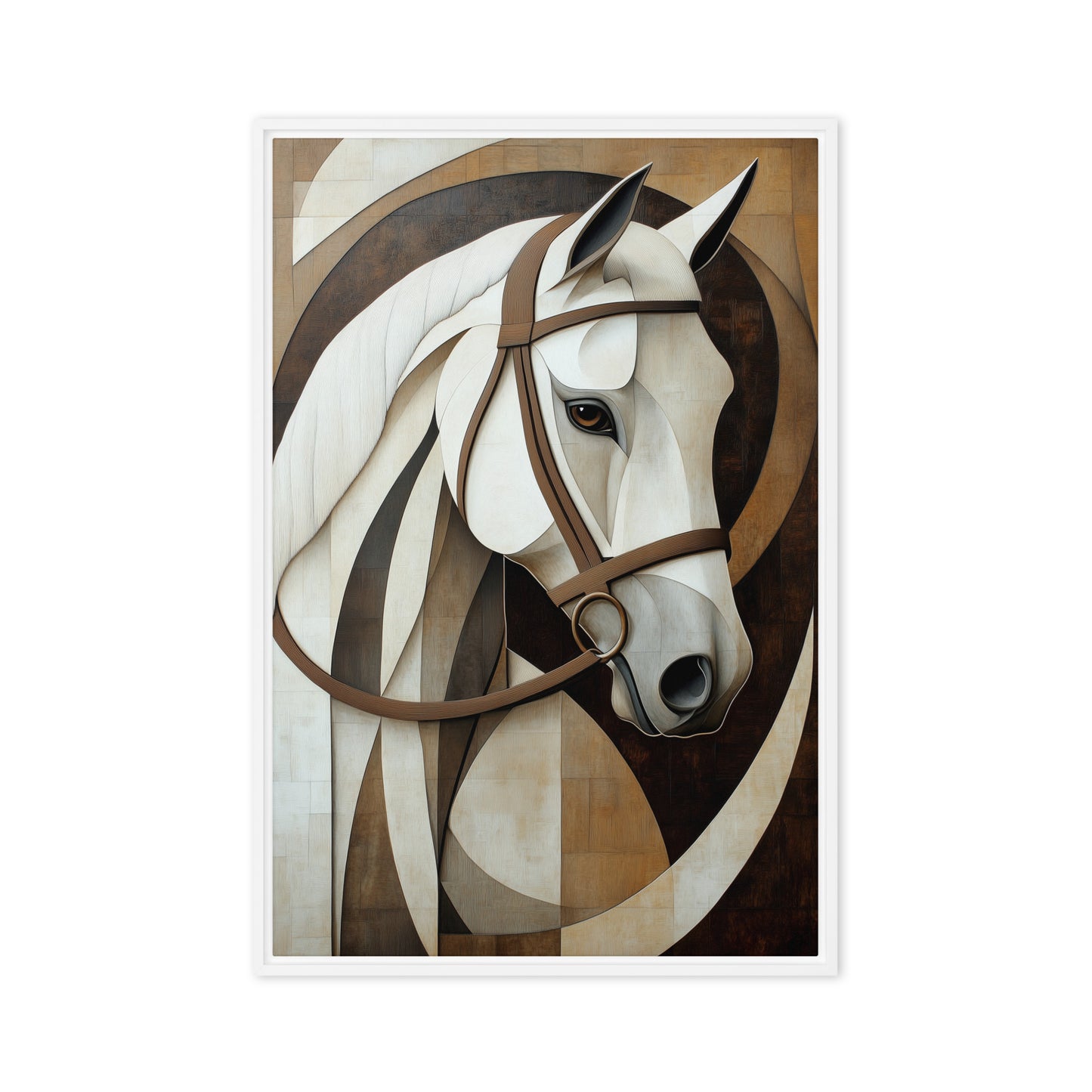 Horse Geometric Art Framed Canvas