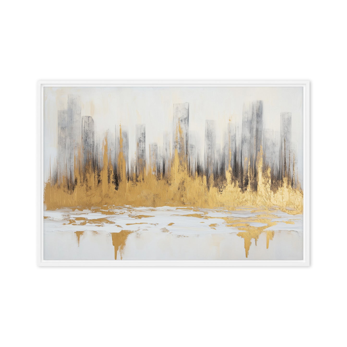 Cityscape Abstract Art Framed Canvas