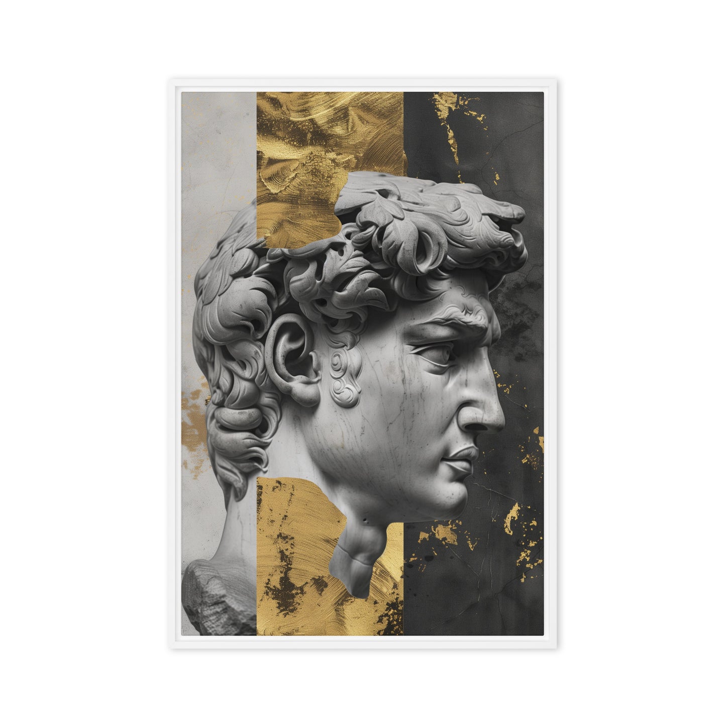 David Sculpture Greek Mythology Art Framed Canvas
