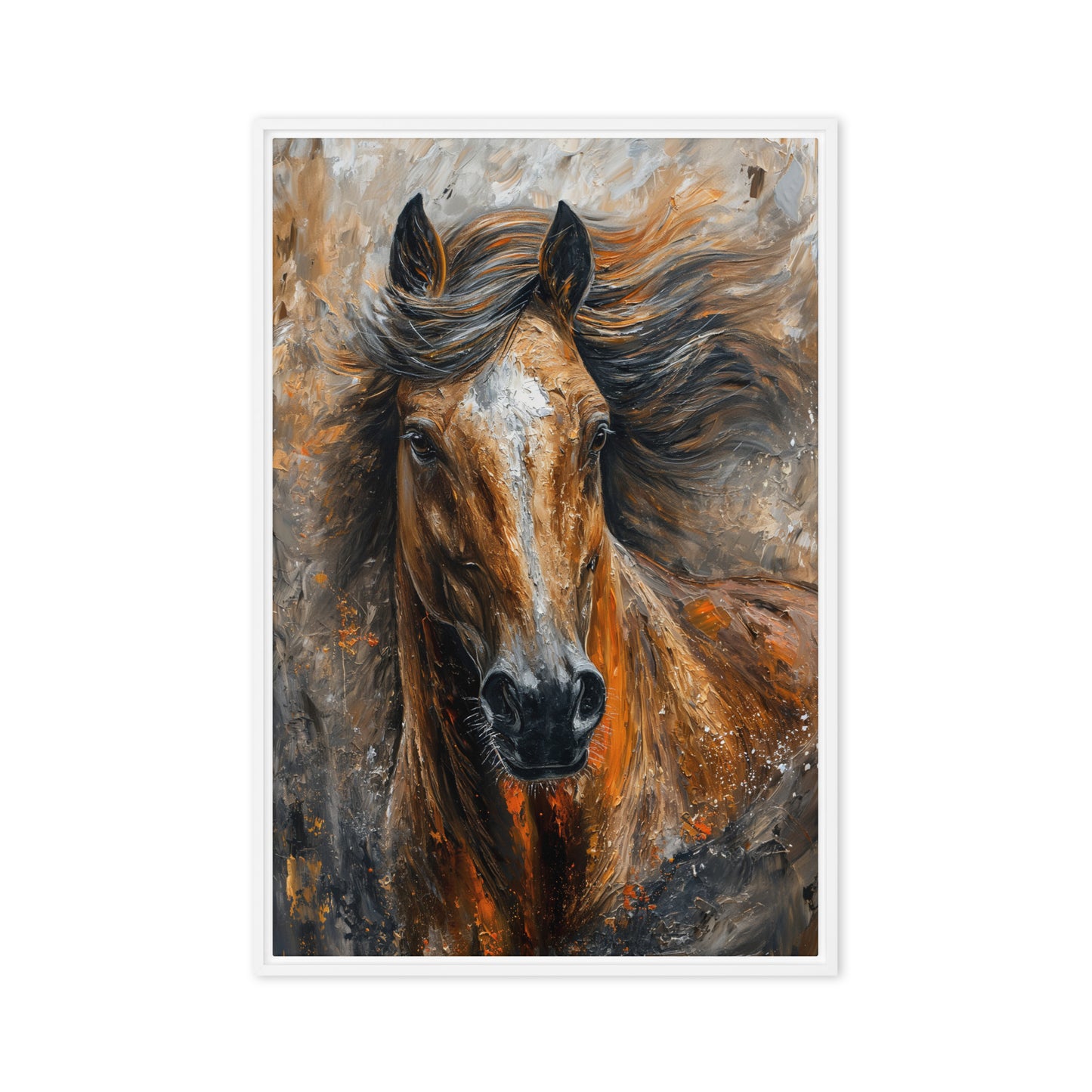 Majestic Brown Horse Framed Canvas