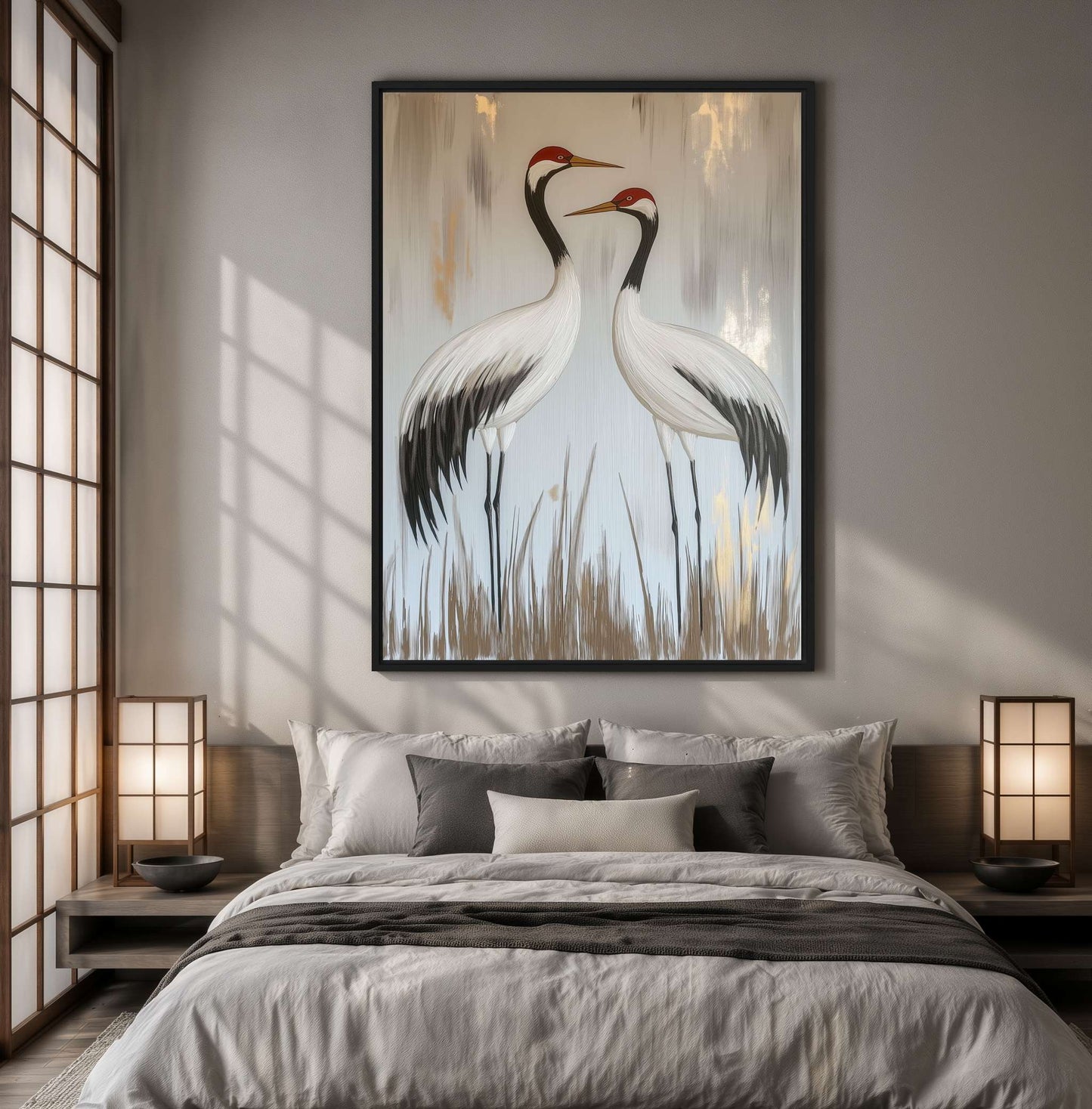Crane Japanese Inspired Art Digital Print - PaintFu