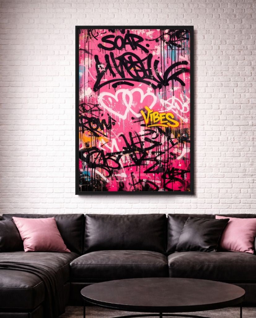 Pink Graffiti Art Digital Print - PaintFu