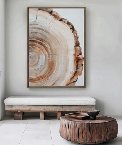 Tree Ring Nordic Art Framed Canvas - PaintFu