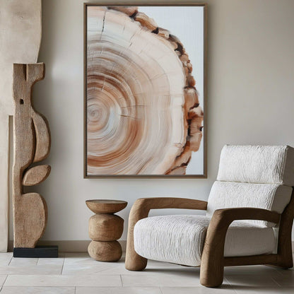 Tree Ring Nordic Art Framed Canvas - PaintFu