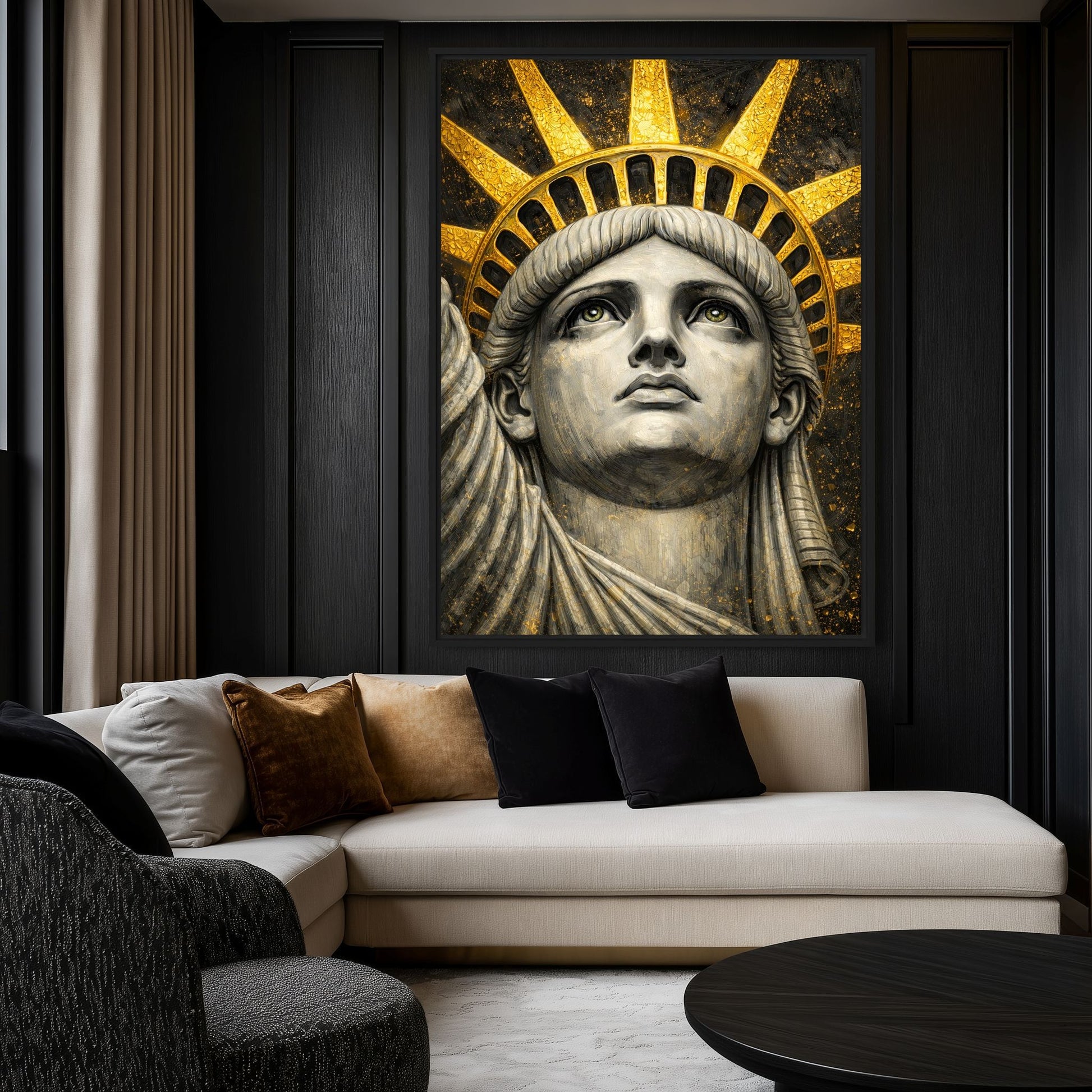 Statue Of Liberty Modern Art Framed Canvas - PaintFu