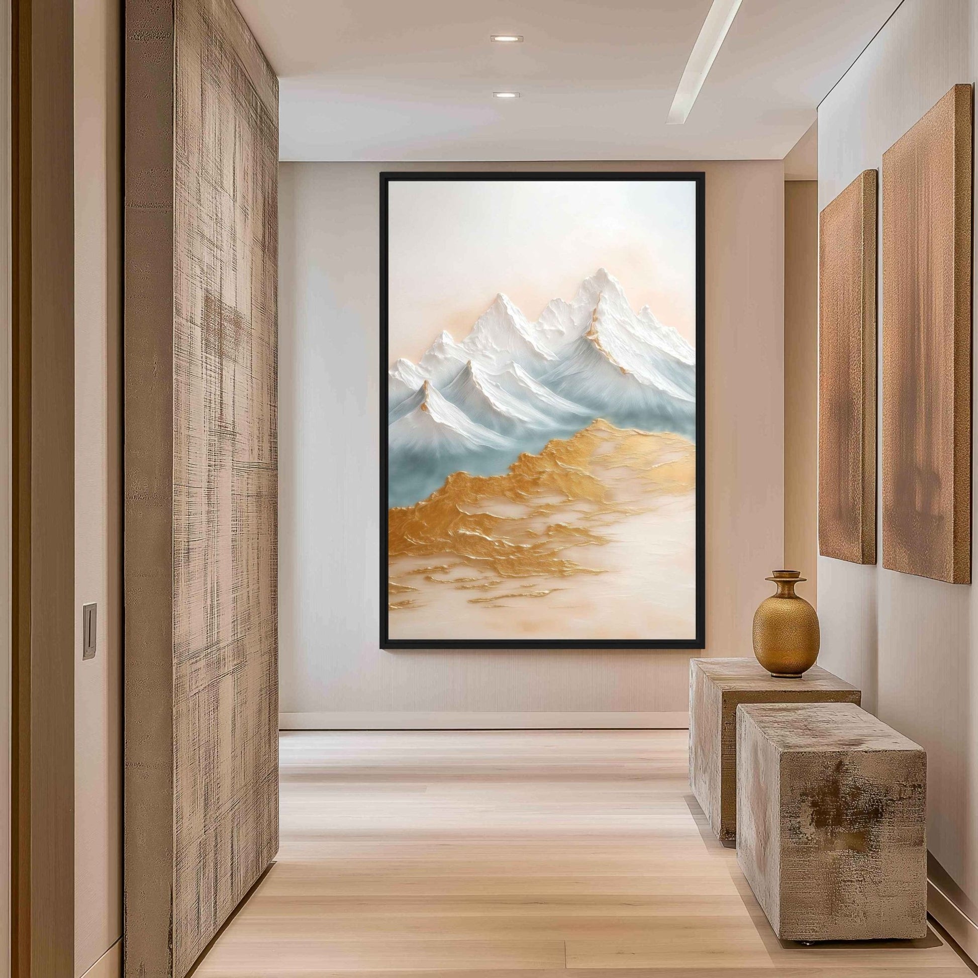 Snowy Mountains Abstract Art Digital Print - PaintFu