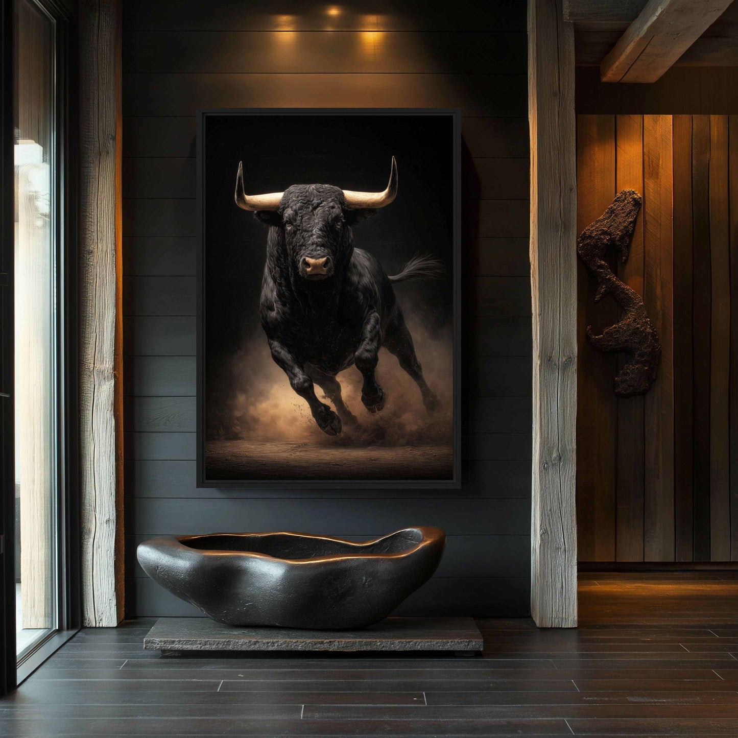 Black Bull Modern Art Digital Print - PaintFu
