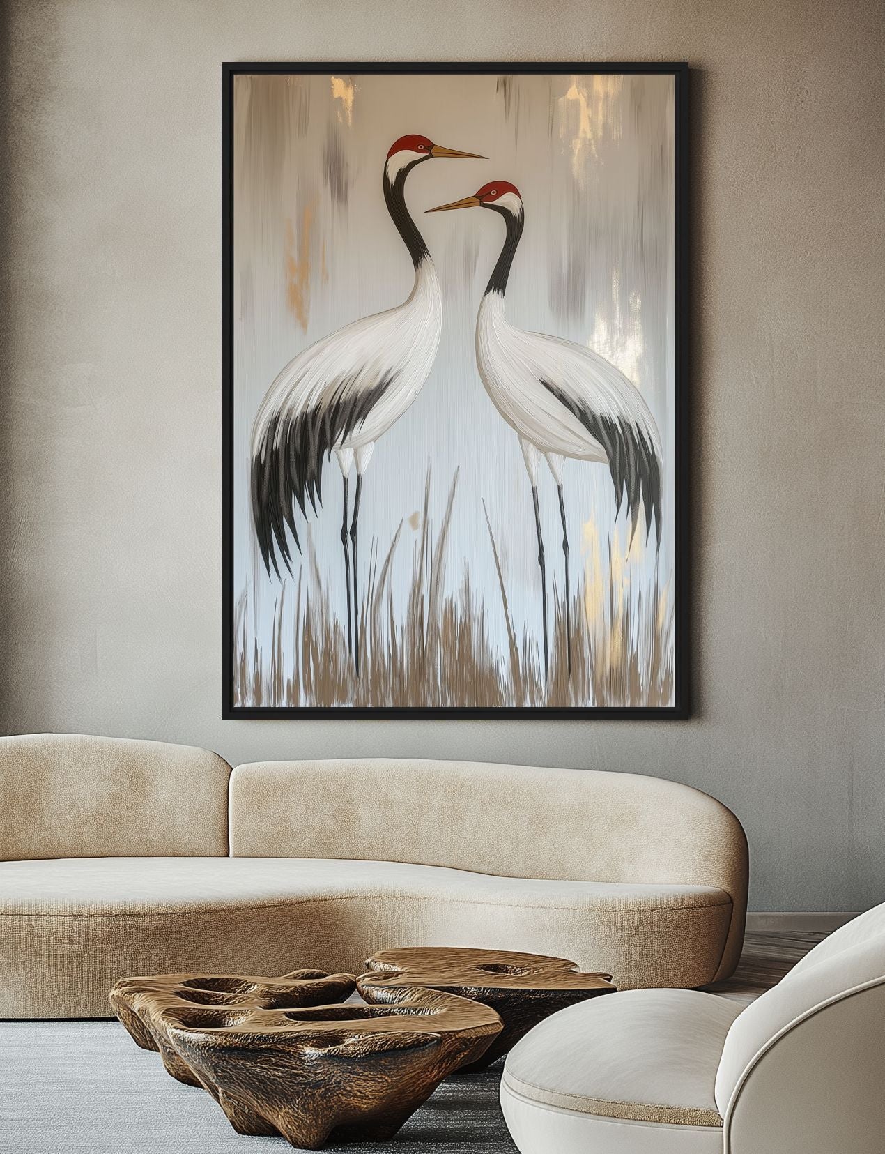 Crane Japanese Inspired Art Digital Print - PaintFu