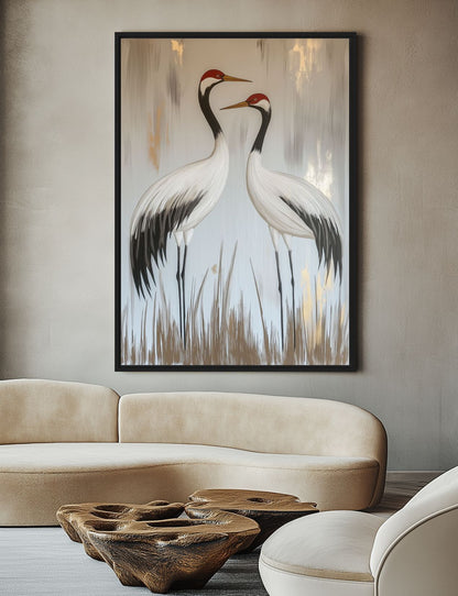 Crane Japanese Inspired Art Digital Print - PaintFu