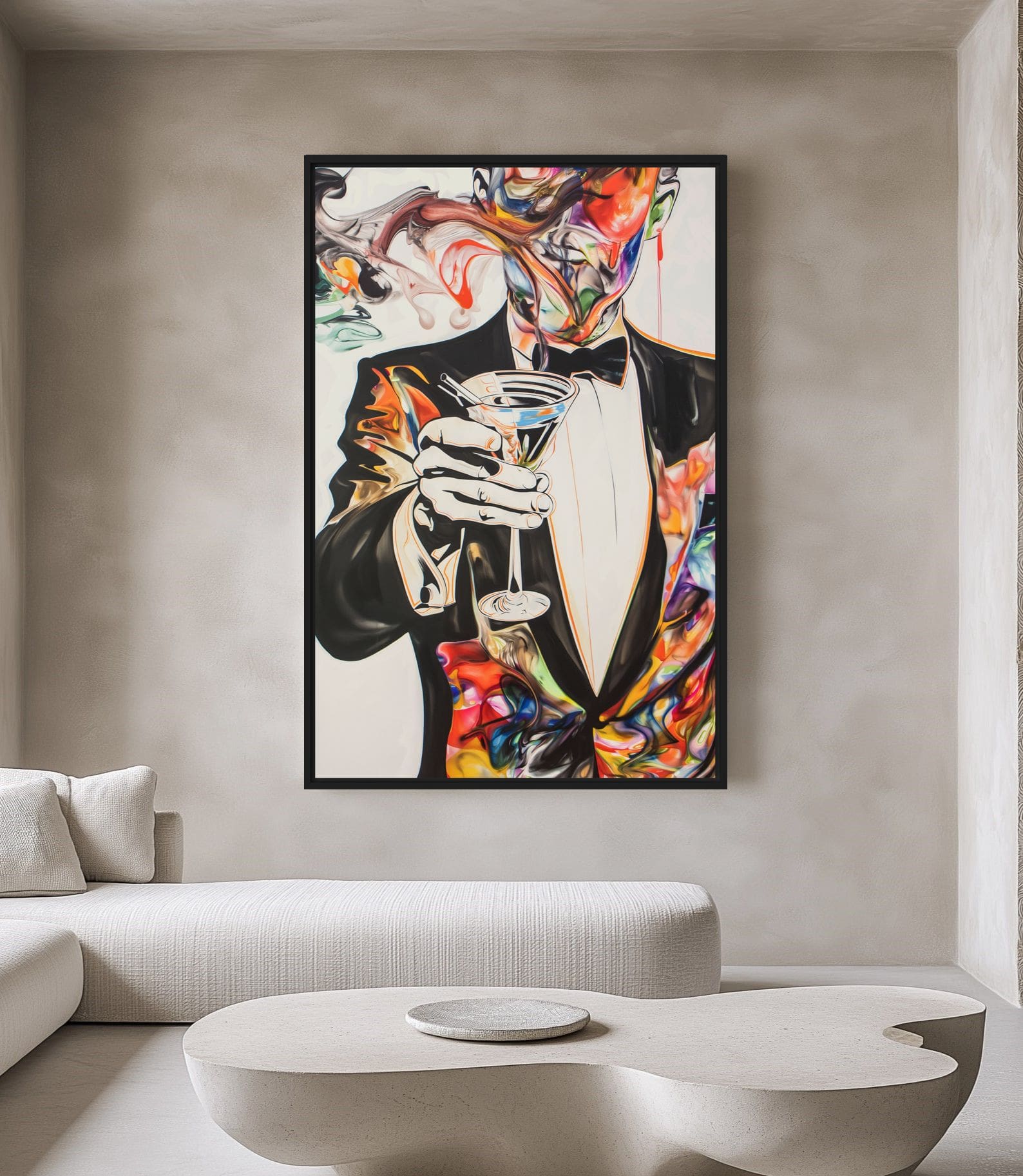 Martini Cocktail Surreal Art Framed Canvas