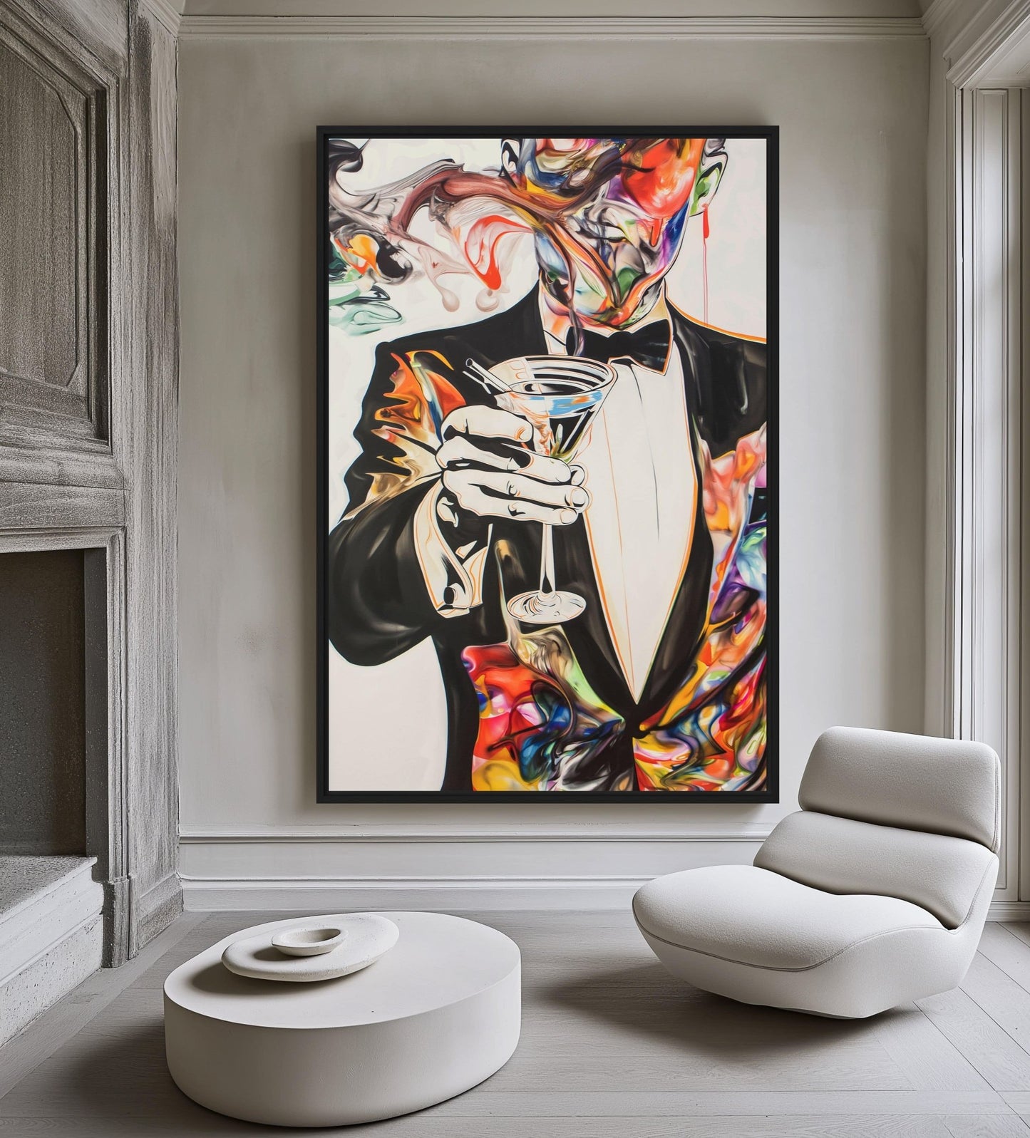 Martini Cocktail Surreal Art Framed Canvas