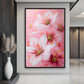 White Pink Flowers Floral Art Framed Canvas