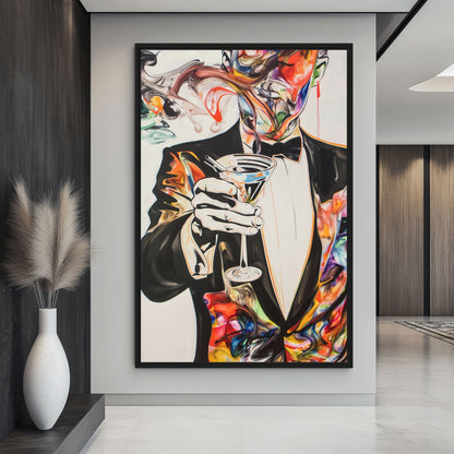 Martini Cocktail Surreal Art Framed Canvas