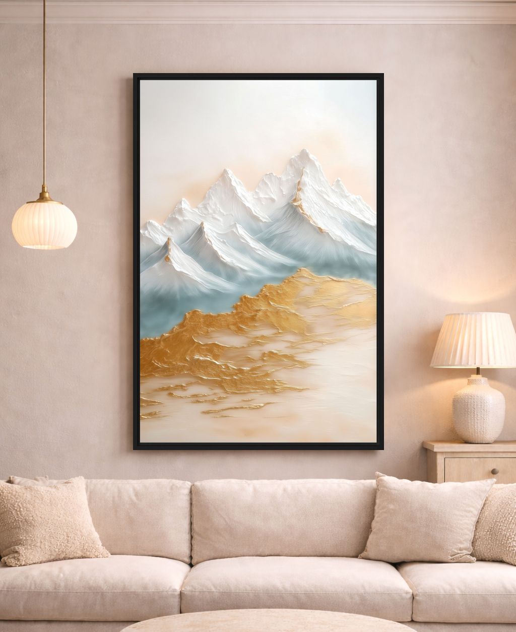 Snowy Mountains Abstract Art Digital Print - PaintFu