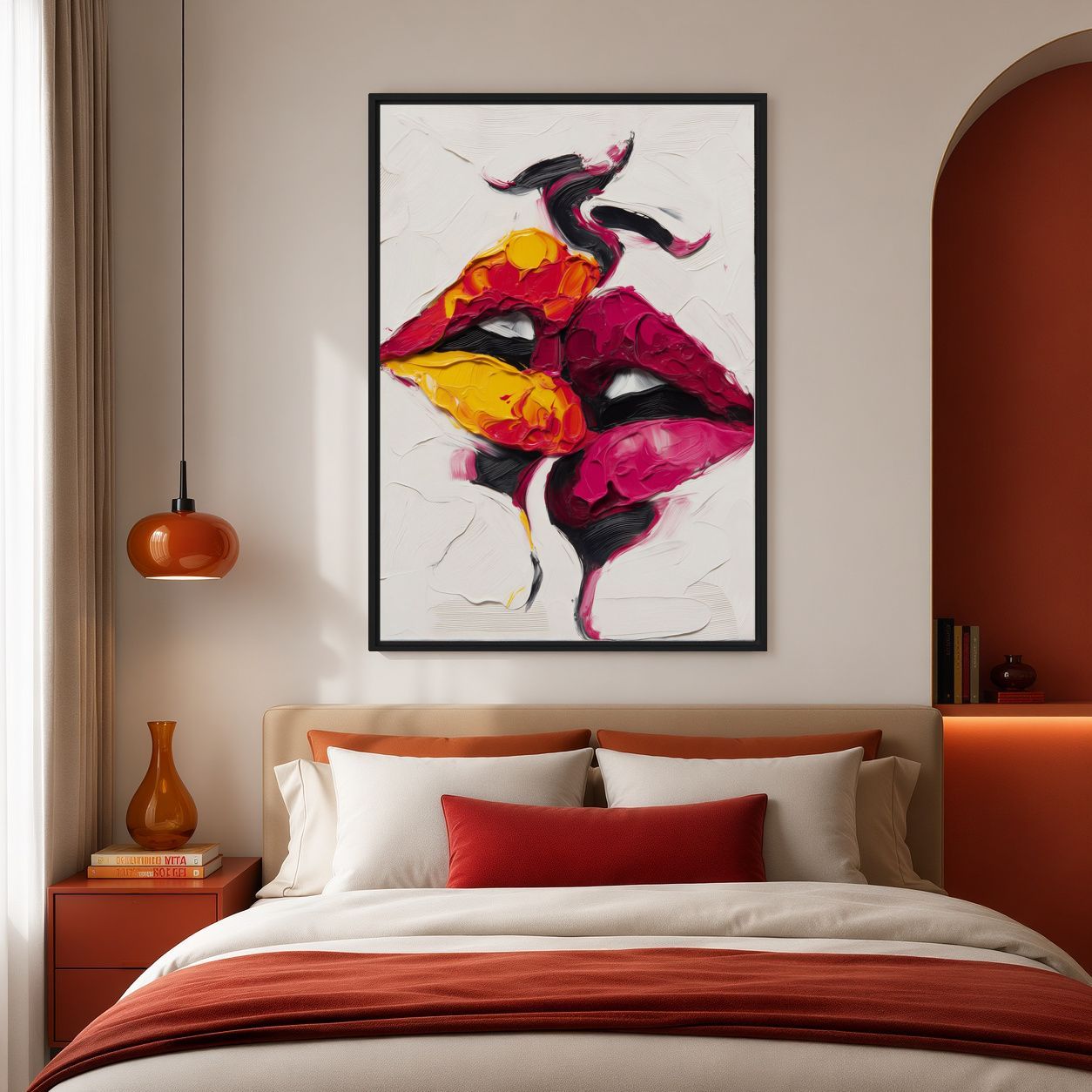 Abstract Lips Kissing Sensual Art