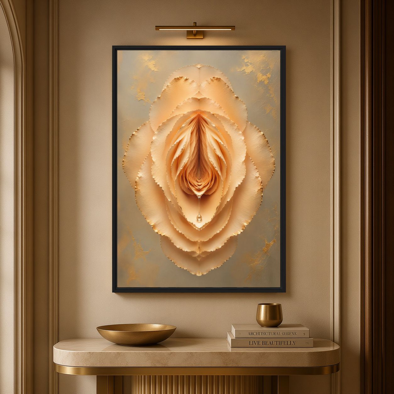 Yellow Rose Sensual Floral Digital Print - PaintFu