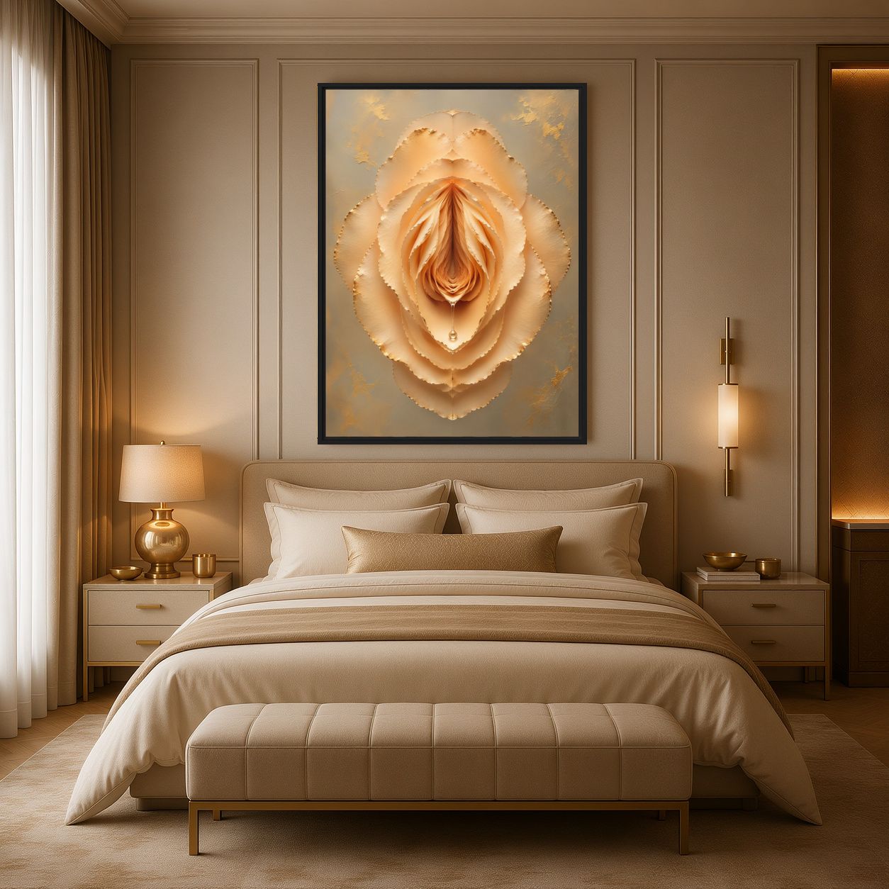 Yellow Rose Sensual Floral Digital Print - PaintFu