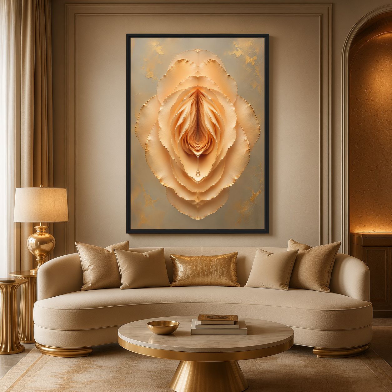 Yellow Rose Sensual Floral Digital Print - PaintFu
