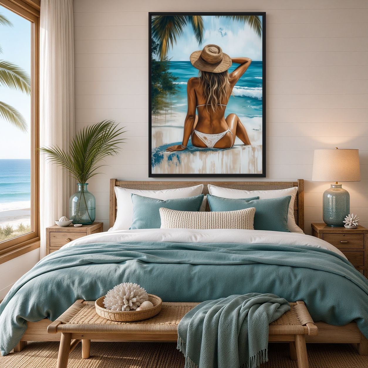 Coastal Woman Art Digital Print - PaintFu