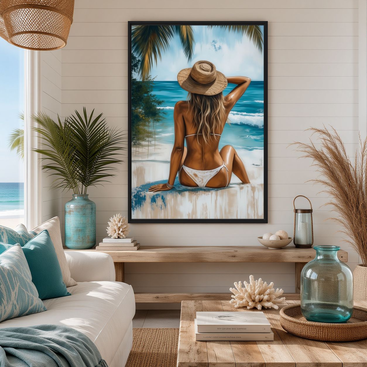 Coastal Woman Art Digital Print - PaintFu