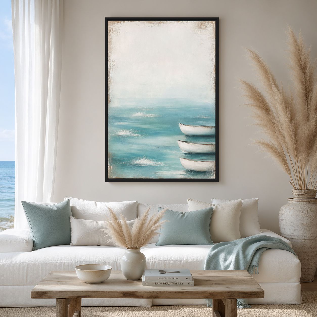 Coastal Boat Wall Art Digital Print - PaintFu