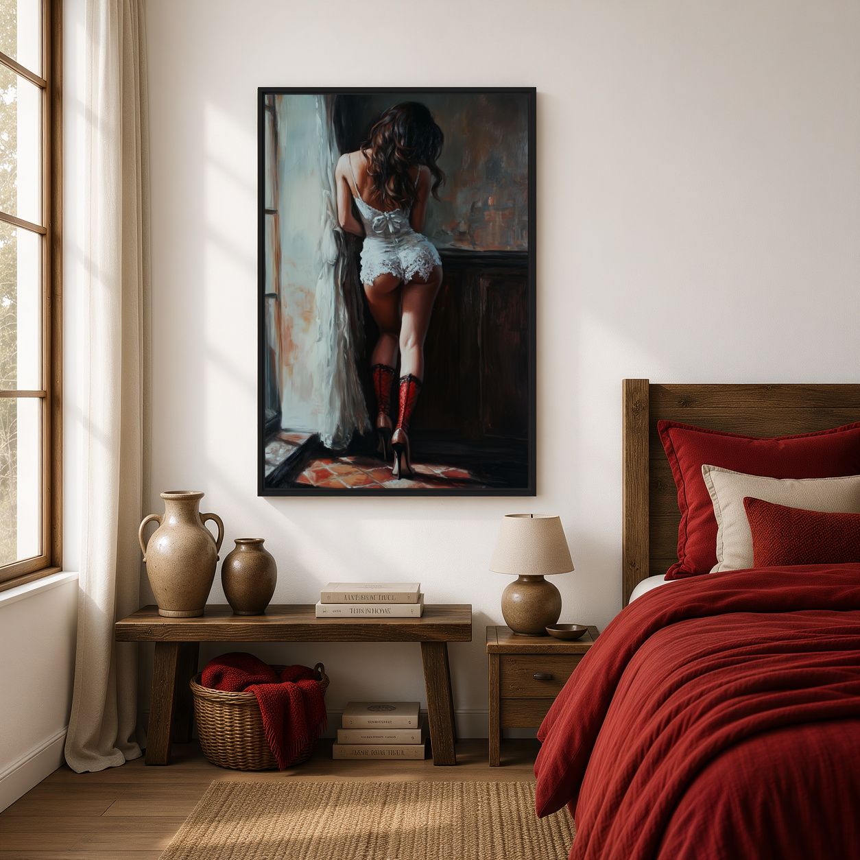 Woman in Lingerie Sensual Art Digital Print - PaintFu