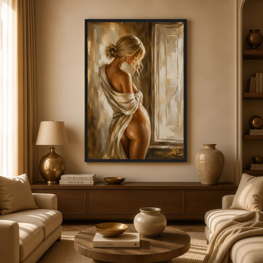 Blonde Woman Sensual Art Digital Print - PaintFu