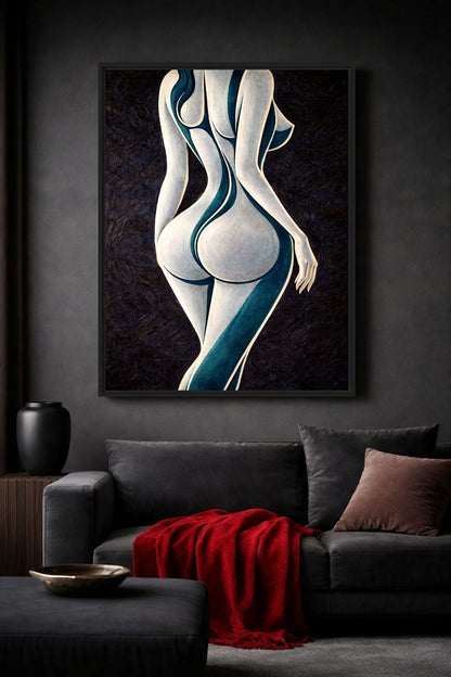 Female Body Abstract Sensual Art Framed Canvas