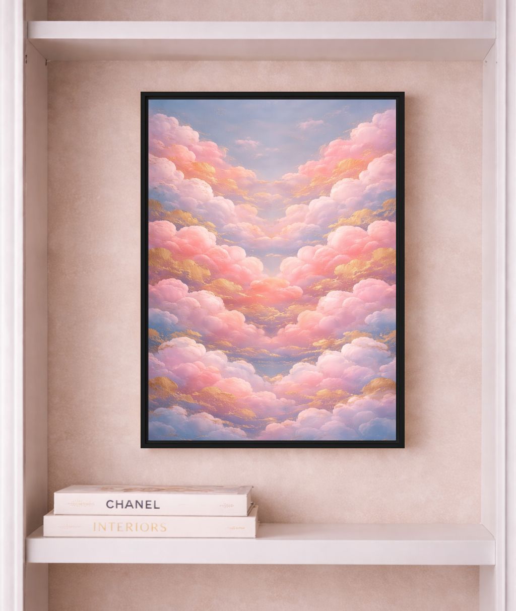 Pastel Clouds Modern Art Framed Canvas - PaintFu