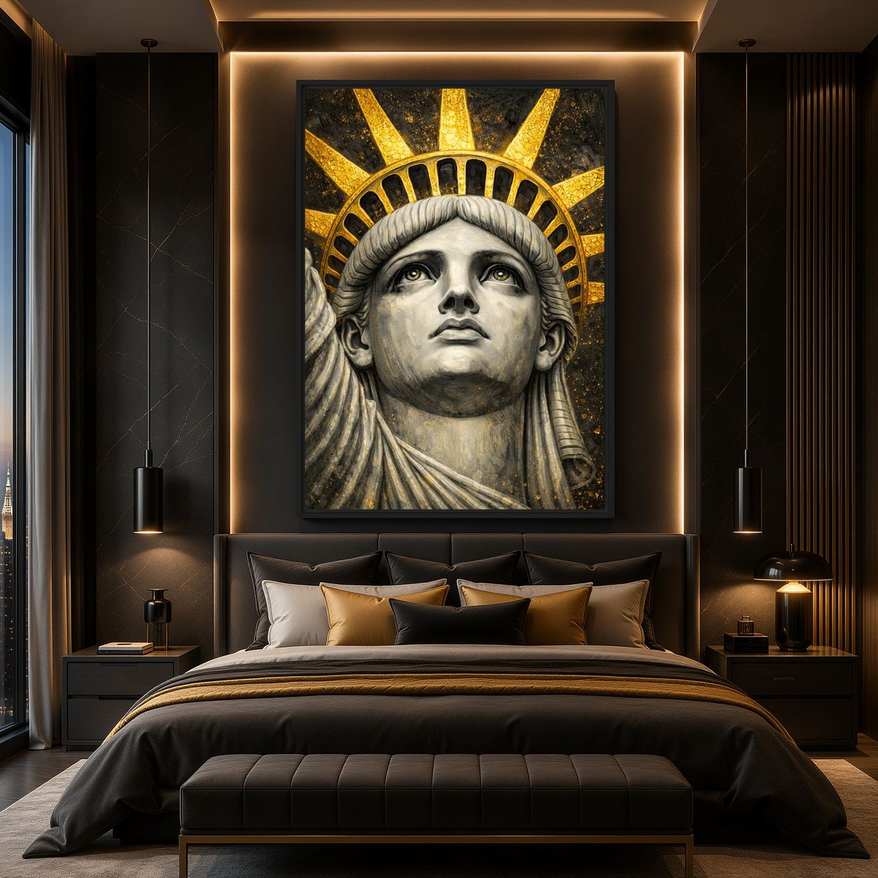Statue Of Liberty Modern Art Digital Print - PaintFu