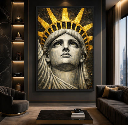 Statue Of Liberty Modern Art Digital Print - PaintFu
