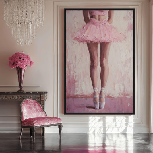 Ballerina Legs Dance Art Framed Canvas - PaintFu