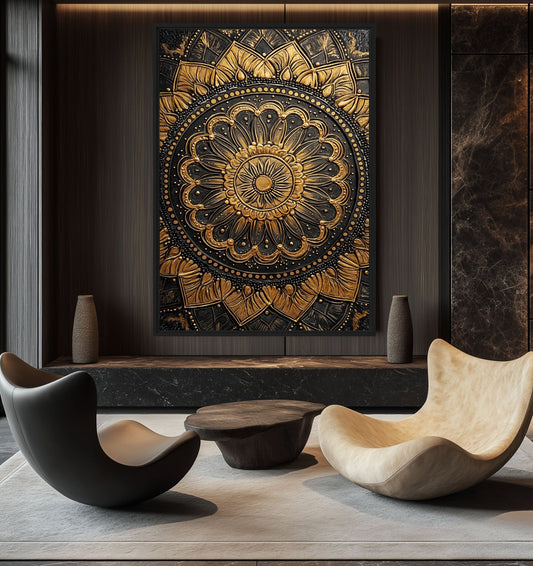 Mandala Spiritual Art Framed Canvas