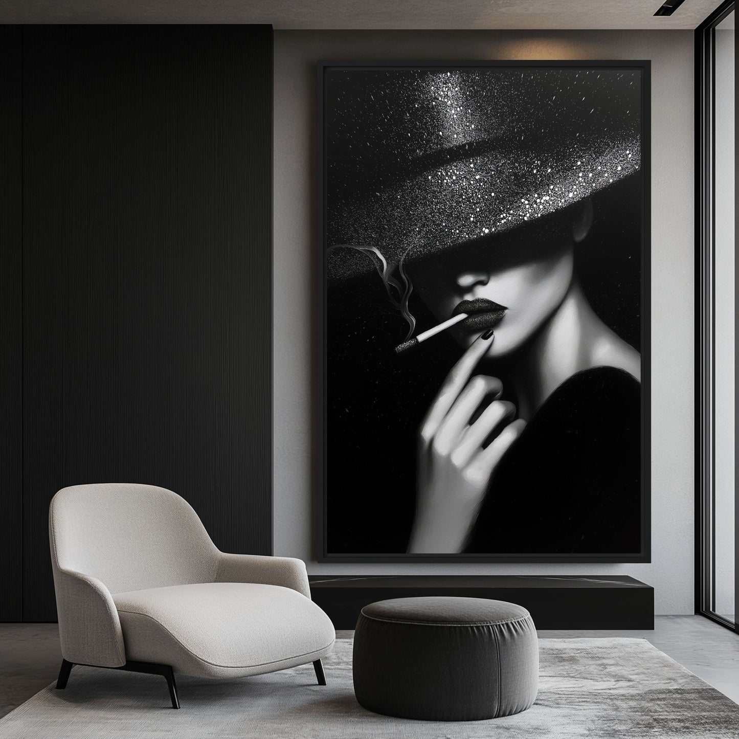 Woman Smoking Fashion Art Digital Print