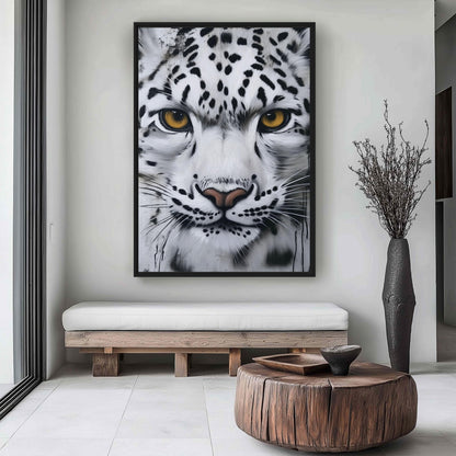 Snow Leopard Wildlife Art Canvas Print Detail | PaintFu