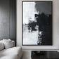Black White & Grey Abstract Art Framed Canvas