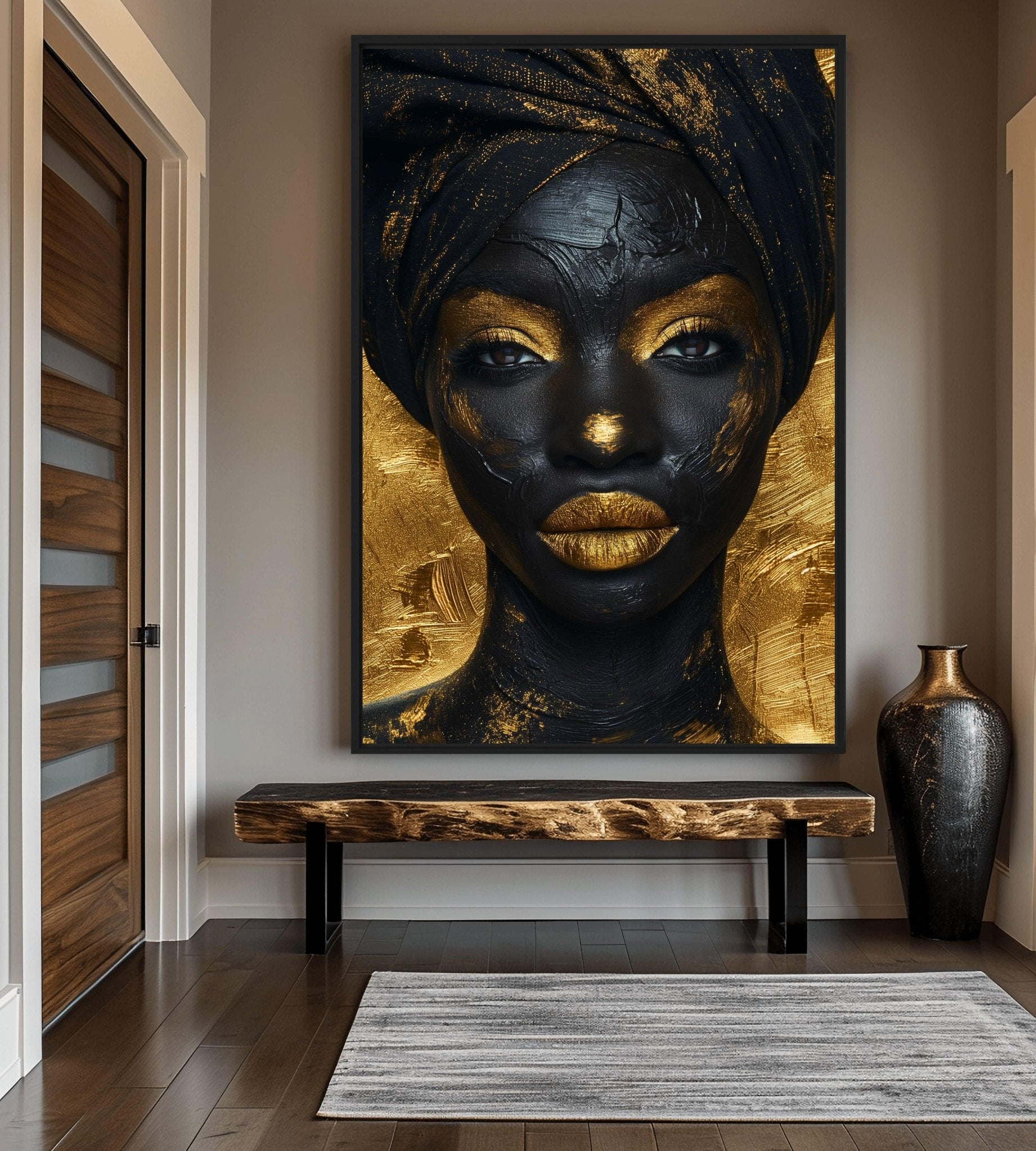 African Woman in Gold Art Digital Print