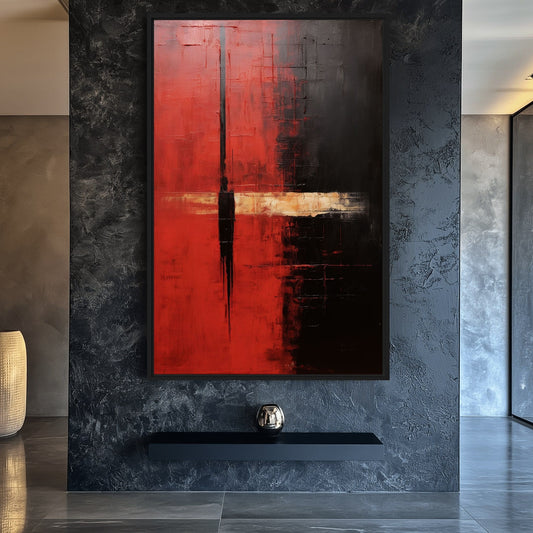 Mark Rothko Style Art Red Black Framed Canvas