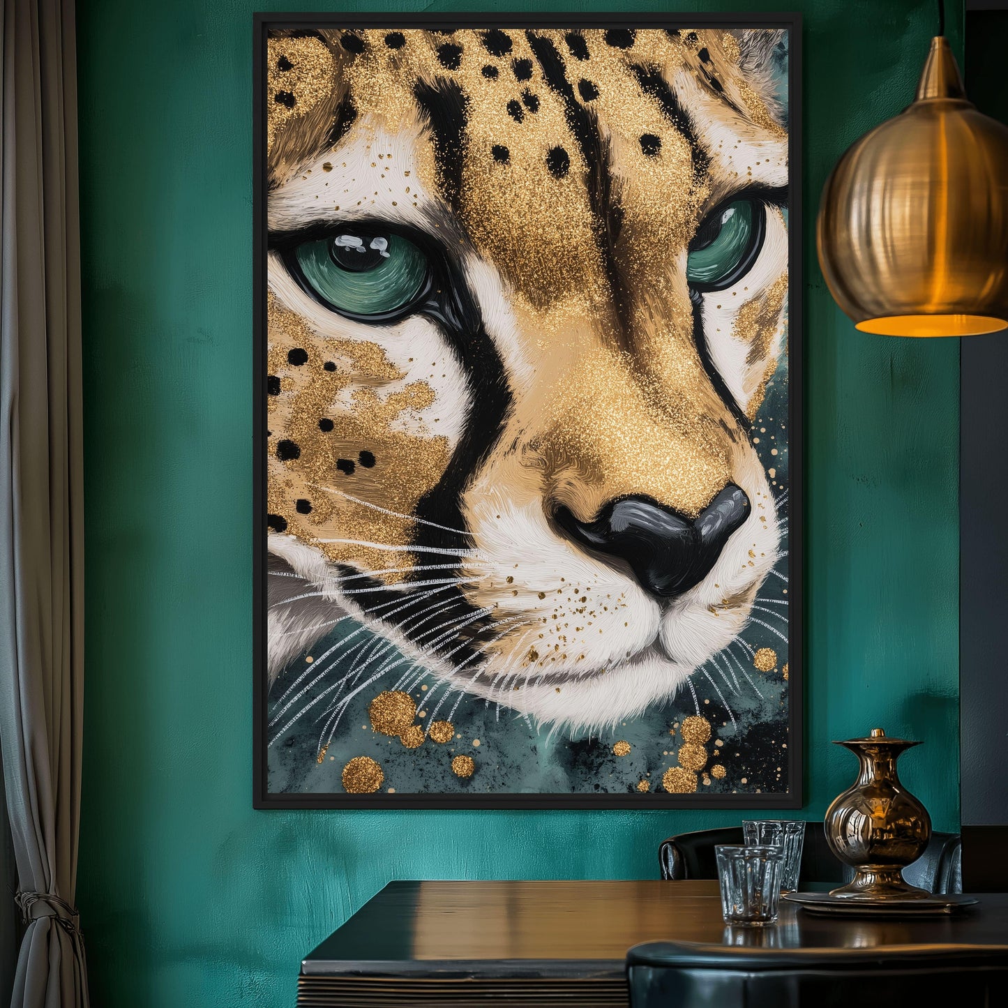 Beautiful Cheetah Modern Art Framed Canvas