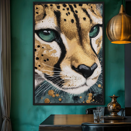Beautiful Cheetah Modern Art Framed Canvas