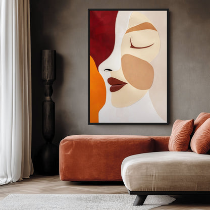 Female Face Minimalist Art Canvas Print Detail | PaintFu