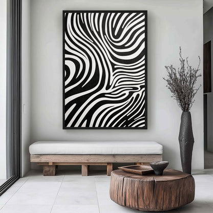 Black & White Pattern Art Digital Print - PaintFu